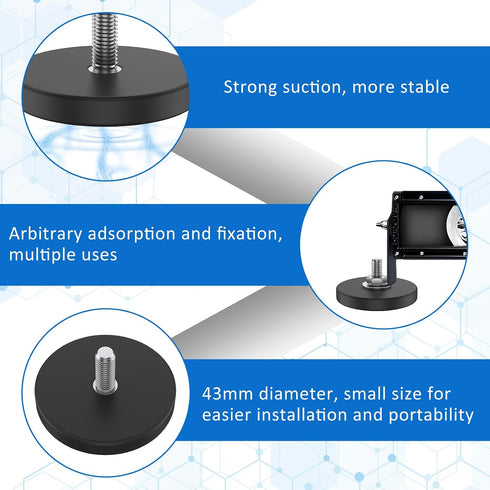 SHCJINGK 18 Pack 1.69 Inch M6 Rubber Coated Magnets Magnetic Base with Threaded Heavy Duty Rare Earth Round