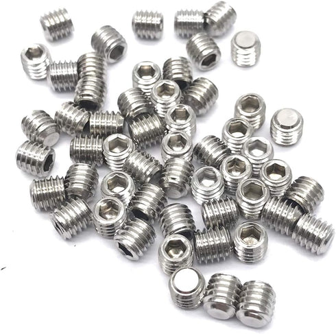 50pcs M6x6mm Stainless Steel Hex Socket Set Cap Point Grub Screws