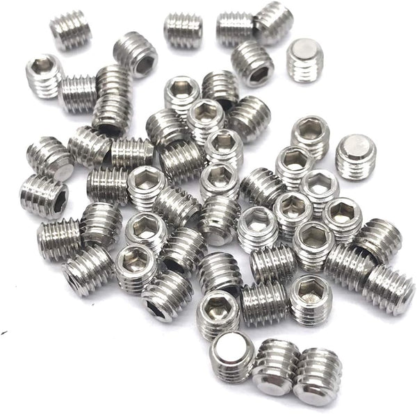 50pcs M6x6mm Stainless Steel Hex Socket Set Cap Point Grub Screws