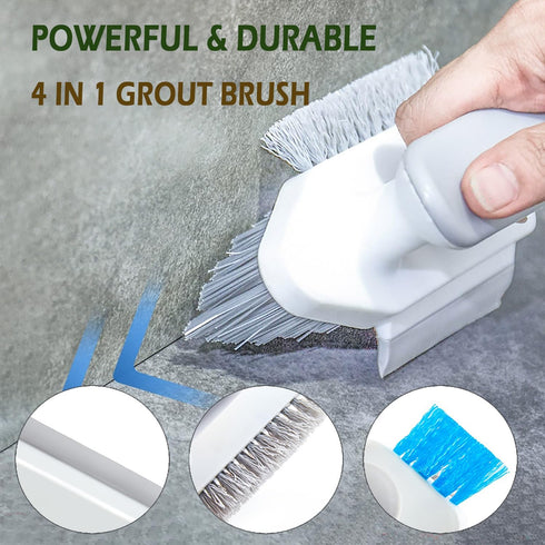 Alnorte 4 1 in Grout Cleaning Brush with Scrape, V Shape Grout Cleaner for Tile Floors, Bathroom, Corner, Baseboard