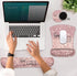 Ergonomic Mouse Pad Wrist Support and Keyboard Wrist Rest Set with Coasters, Non-Slip PU Base, Easy Typing, Relieve