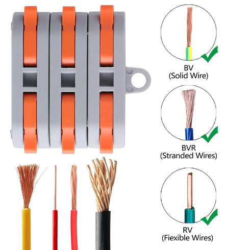 XHF 31PCS Compact Conductor Connectors, Lever Wire Nuts for Electrical Terminals and Inline Splices 28-12 AWG
