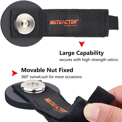MUTUACTOR 2packs Magnetic Hooks Heavy Duty, Strong Magnet Garage Hook for Hanging Cables, Rubber Coating Storage Hooks
