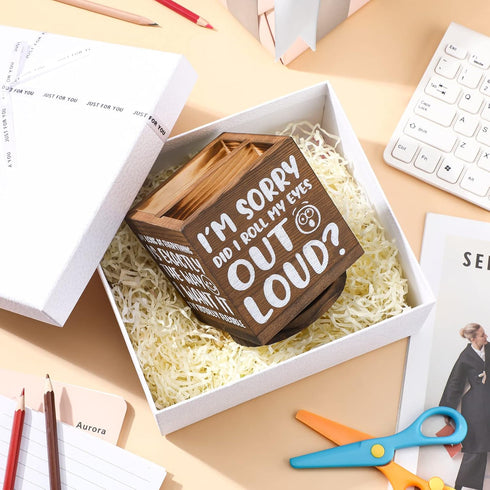 Wooden Spinning Pen Holder for Desk, Cute Organizer and Funny Desk Decor, Pencil Case Art Supply Storage (Brown)
