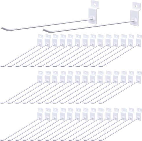Moxweyeni 100 Pack Slatwall Hooks, Slatwall Accessories for Retail Garage Organization, White (9.8 Inch)