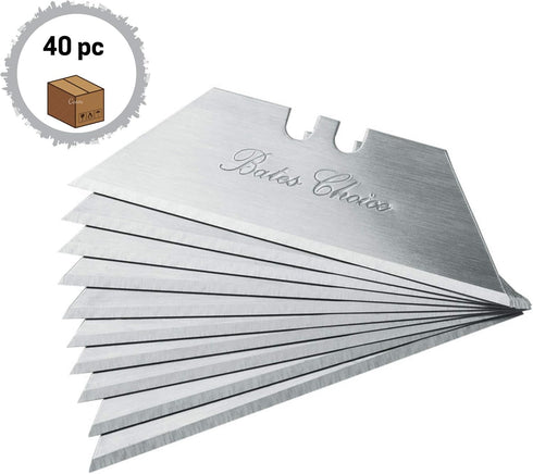 Bates- Utility Knife Blades, 40 Pack, Box Cutter Blades, Razor Blades Utility Knife, Razor Knife Blades, Replacement Blades, Razor Blades for Box Cutters, Box Razor Blades, Box Cutter Blades Refills by Bates Choice