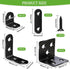 96PCS (0.78,1.2,1.57,1.97inch) mxuteuk L Brackets for Shelves & Flat Plate Straight Bracket,Black Stainless Steel Shelf