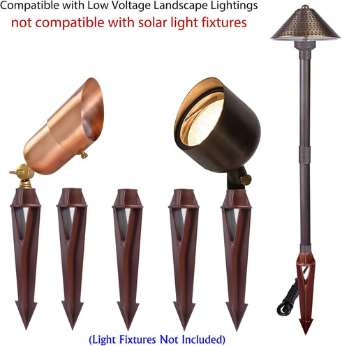 Ground Spike Stake Replacement for Low Voltage Landscape Lighting, High-impact ABS Construction for Spot Lights