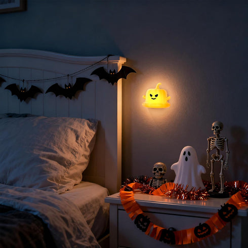 3 Dealswin Christmas Stocking Stuffers Girls Cute Birthday Gift Pumpkin Silicone Night Light for Kids, LED Nursery Lamp