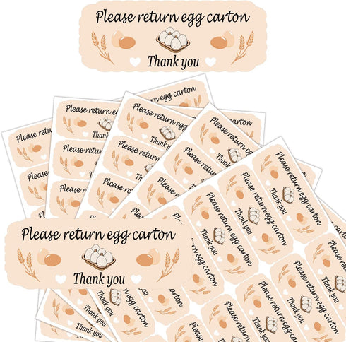 Generic 480 Pcs Please Return Egg Carton Stickers 1 x 2.65 Inch Farm