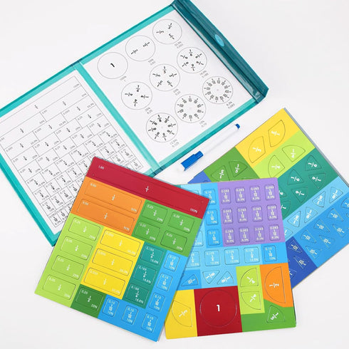 TDBFD Magnetic Fraction Educational Puzzle Fraction Tiles and Circles, Equip Magnetic Score Disk Demonstrator,Math