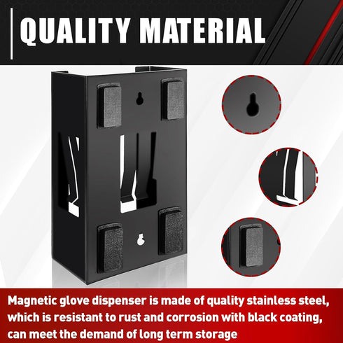 C&T Magnetic Glove Box Holder, Tissue Dispenser for Gloves, Towels, Wipes, Suitable for Wall Mounting
