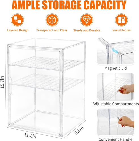 YESGIRL 3-Layer Countertop, Adjustable Acrylic Bread Box for Kitchen Clear Airtight Bread Storage Container & Bakery