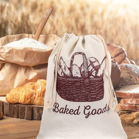 2pcs UPKOCH Bread Bags Portable Reusable Storage Pouches for Homemade Bread Sourdough and Bakery Goods for Parties