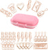 Framendino 30 Pack Rose Gold Cute Assorted Sizes Small Paper Clips, Index Card Binder Clip with Fun Storage Box