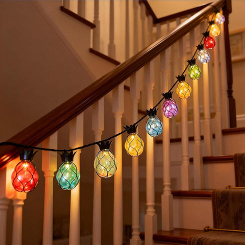 10 Bulbs Decor(10FT Vigdur Pineapple String Lights - Outdoor Patio Lights Plug in with Pineapple Connectable, Indoor