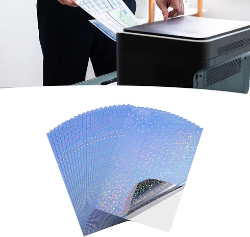 Zisemeil 20 Printable Sticker Paper, Fast Ink Absorption, Printable Adhesive Paper, Easy to Use, Quick Drying