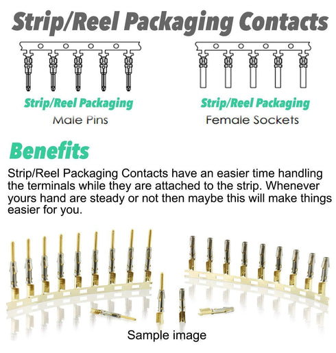 Molex Pin, Male & Female .062" 18-24 AWG, Series 1561 Tin Plated Brass Contact (20 Pair)