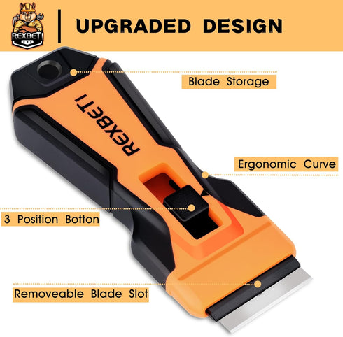 1 Pack 157Pcs -7Pcs 150Pcs REXBETI Razor Blade Scraper Tool, Razor Scraper with Extra Razor Blades Metal and Plastic