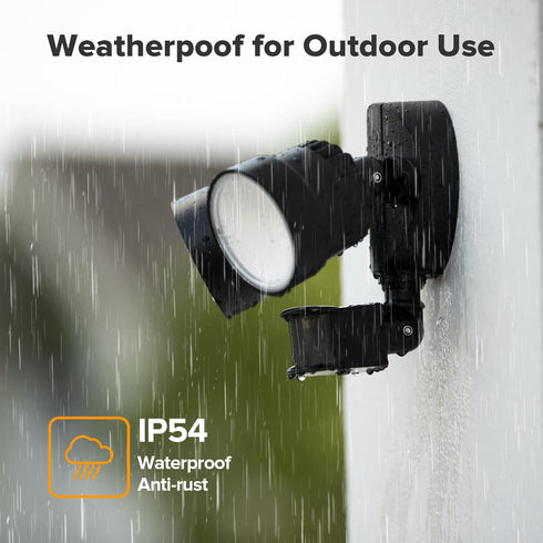 P6221B-PIR24 2000 18 26 IP54 LUTEC Shrimp Lumen Watt LED Motion Activated Integrated Dual-Head Floodlight Outdoor