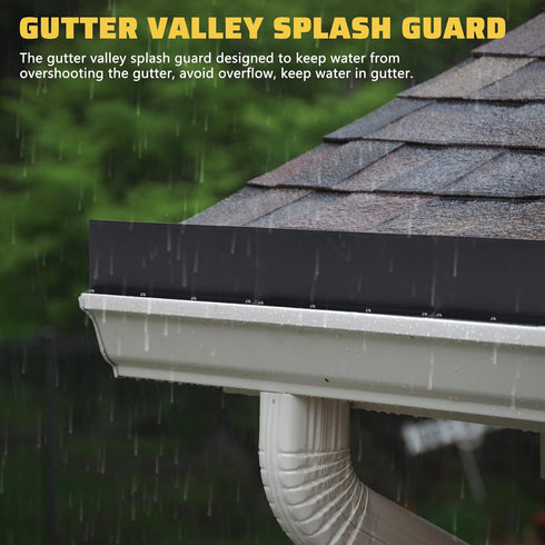 4 Pack 10 Inch Aluminum Gutter Valley Splash Guard, Grey for Valley, Corner, or Straight