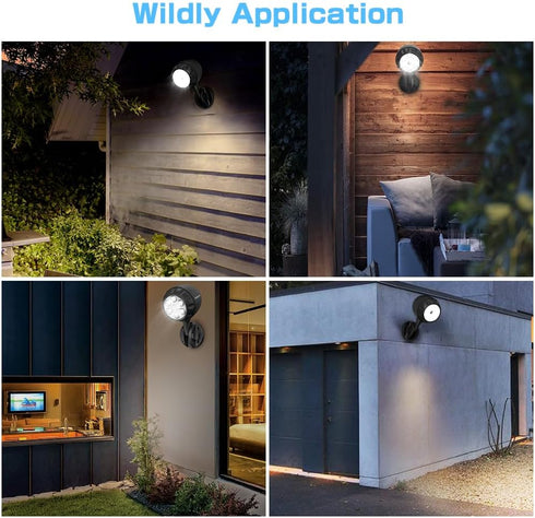 6 1000LM IP65 6000K ASOFTY Wireless Battery Operated Motion Sensor Outdoor Light, LED LED Spotlights with Remote