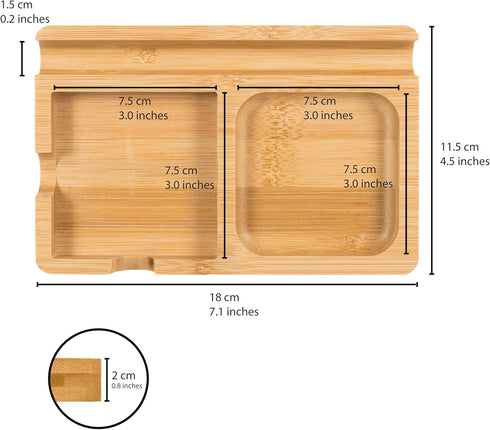 S&A WOODCRAFT Office Desk Organizer with Sticky Note Holder, Pen Slot & Phone Stand, Includes 100 Pages & 4 Anti-Skid