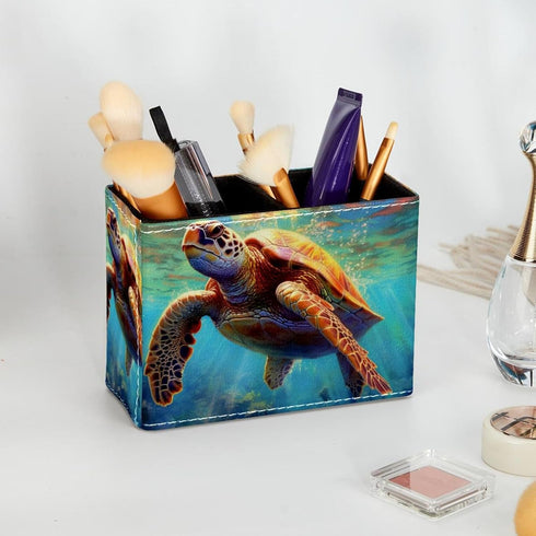 Ocean Sea Turtle Pen Holder, Office Storage Pencil Organizer for Desk