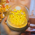 Sewinde Unique Sunflower Mothers Day Gifts for Mom, Sunflowers Night Light Small Glass Flower Lamp with Wooden Base