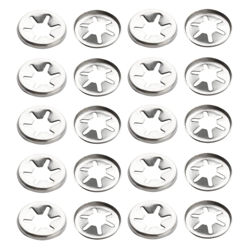 Bettomshin 100Pcs M6 x 15mm Internal Tooth Starlock Washers, 304 Stainless Steel Push On Speed Clips