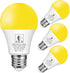 EvaStary Dusk to Dawn Yellow Bug Light Bulbs Outdoor, A19 LED Yellow Bulb for Porch Lights, 4 Pack