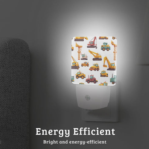 Excavator Night Light with Dusk to Dawn Light Sensors, Plug-in Wall Led Night Lights, Energy Efficient Lamp