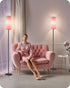 2 Pack Dimmable 2 64.4'' 10W 900LM Bulb 3000K-6500K, P06LDP205W1 Pink Floor Lamps for Living Room with Remotes and Foot