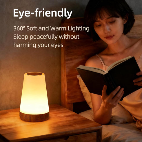 ZWOTNDT Dimmable 13 5 Night Light, Touch Lamp and Remote Control, RGB Colors & Brightness, Rechargeable Bedside Table