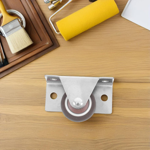 4pcs 1.2-inch Homoyoyo Flat Plate Furniture Casters Small Silent TPR Fixed Replacement Wheels for Cabinet Drawer