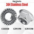 QINGSHENG M14-1.5mm 304 Tooth(4pcs) Thread Pitch Stainless Steel Flange Nut Hex Lock Nuts,Fine