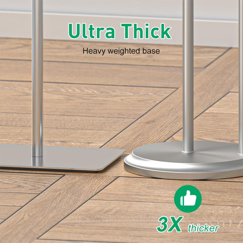 5 Freestanding Toilet Paper Holder with Shelf and Reserve for Small Bathroom Storage, Holds Mega Rolls/Phone/Wipes
