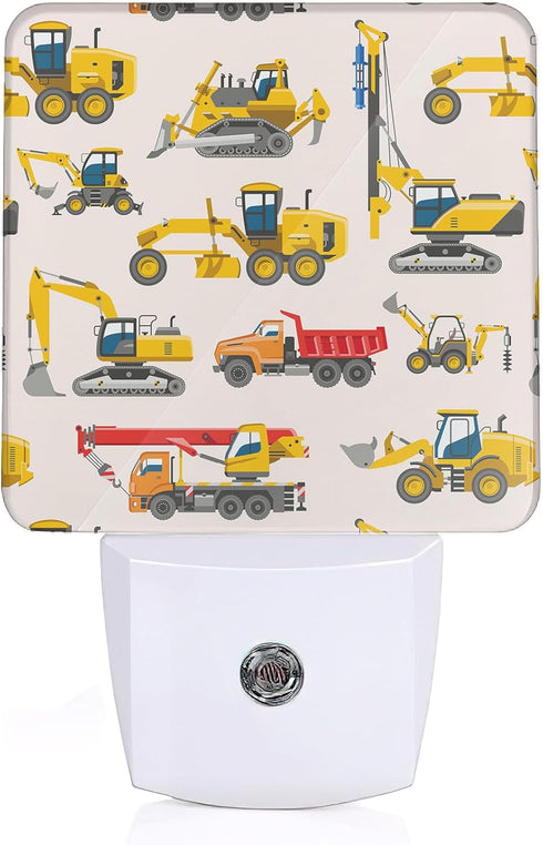 ENUIEO Tractor Night Light, Construction Machines Night Lights Plug Into Wall with Dusk