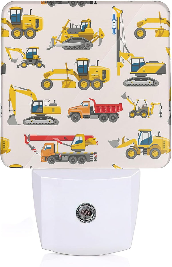 ENUIEO Tractor Night Light, Construction Machines Night Lights Plug Into Wall with Dusk