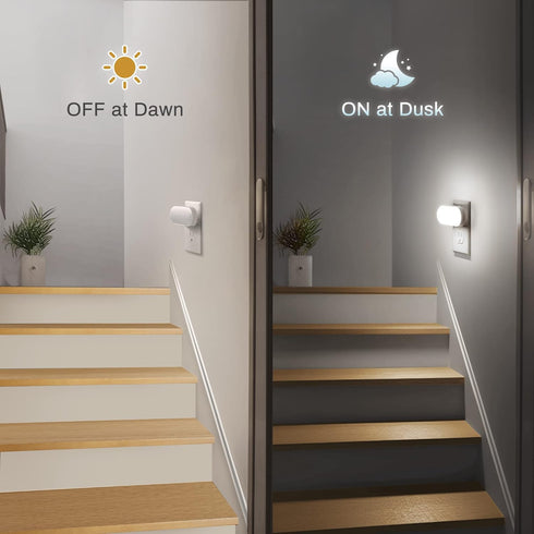 Dimmable 4 Packs DORESshop Night Lights Plug into Wall Daylight White, Cute Led Night Light, Dusk to Dawn Night Light