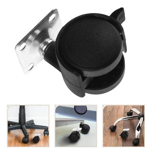 4pcs 1-inch Swivel Caster Wheels with Brake Plastic Replacement Wheels for Office Chair Furniture Cart Rolling