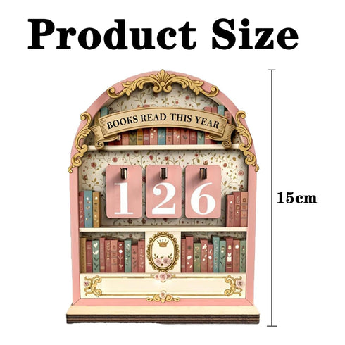 Nouysoc Counter Counter, Book Tracker, Books Read This Year Book Lover Gifts for Women, Reading Progress Display, Pink