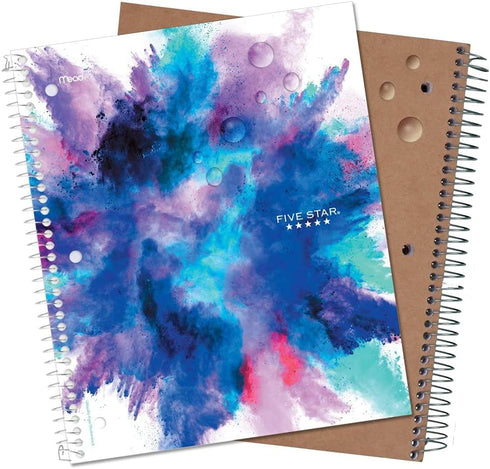 Five Star Spiral Notebooks, 1 Subject, College Ruled, 11" x 8-1/2", Cute Designs, 3 Pack, Design May Vary