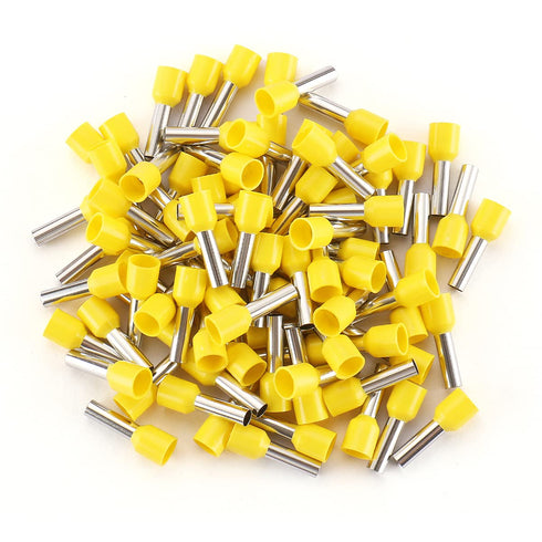 Baomain AWG 10/6.0mm² Wire Copper Crimp Connector, Insulated Ferrule Pin Cord End Terminal, Pack of 100, Yellow