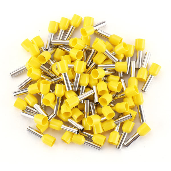 Baomain AWG 10/6.0mm² Wire Copper Crimp Connector, Insulated Ferrule Pin Cord End Terminal, Pack of 100, Yellow