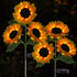 Solar Sunflower Lights, 800mA Solar Garden Light with Real Looking Flowers for Outdoor Waterproof Stake Lights (2 Pack)