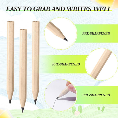 Yexiya Golf Pencils Bulk, Half Pencils 2 HB 3.5 Pre Sharpened Mini Pencils for Kids School Supplies (80 Pcs)