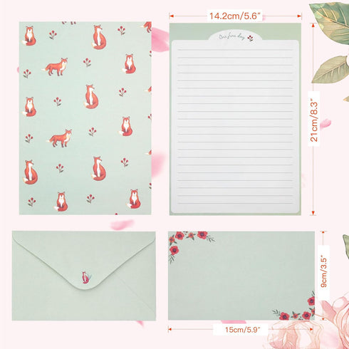 54 Set Envelopes,36 Paper+18 KSIWRE PCS Stationery with Writing Envelopes,Cute Lined Stationery Paper for Writing