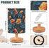 ALAZA Bedside Table Lamp for Bedroom Orange Floral Blue Leaves Nightstand LED Light Lamps with USB Port Linen Fabric