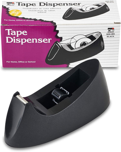 Charles Leonard Desktop Tape Dispenser, Weighted Base and Non-Slip Base, Black, C-15 Style (900-BK) by Charles Leonard